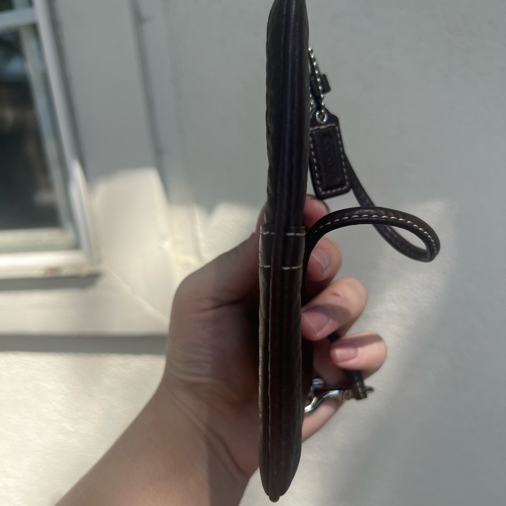 Coach Brown Leather Wristlet - Picture 7 of 7